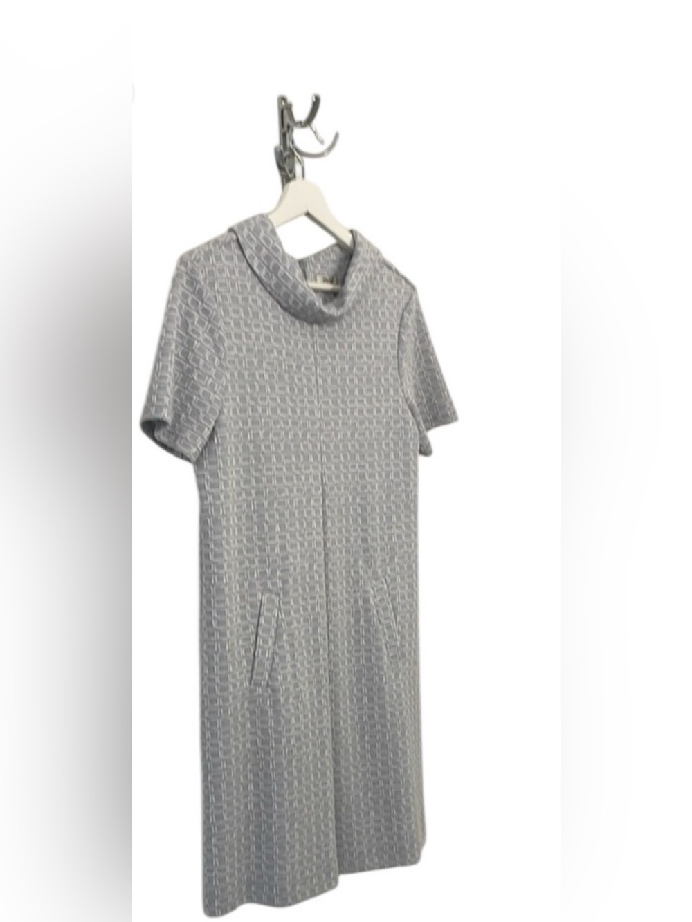 Tyler Boe Gray Ribbed Sheath Dress Mock Neck